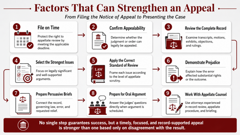 Factors that can strengthen an appeal