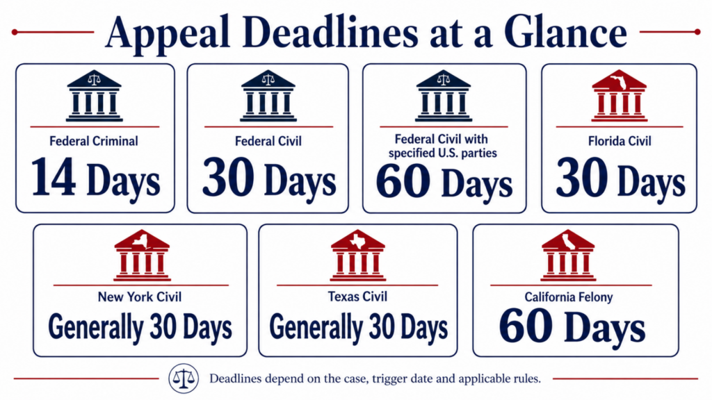 Updated Appeal Deadlines