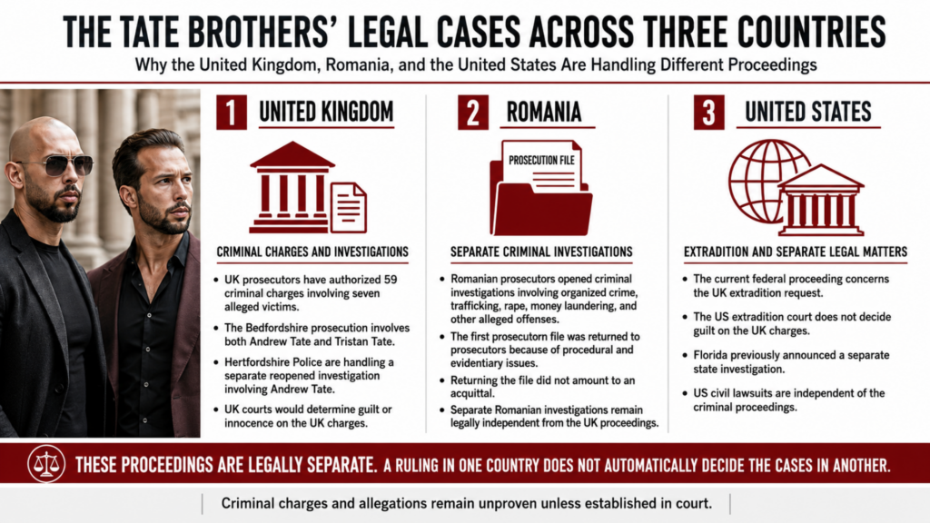 Tate Brothers’ Legal cases in different countries