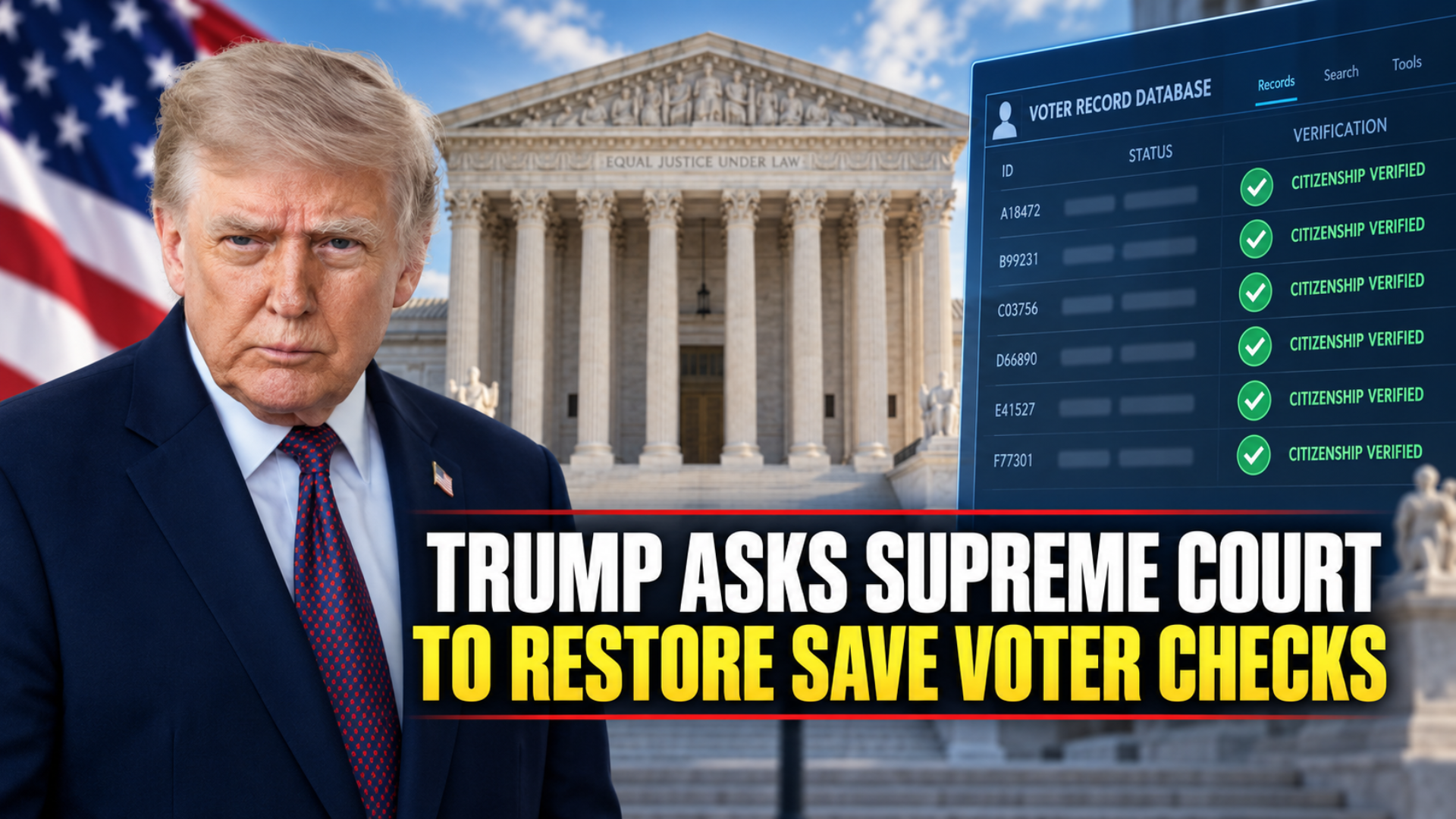 Trump administration asks the U.S. Supreme Court to restore expanded SAVE database checks of state voter rolls