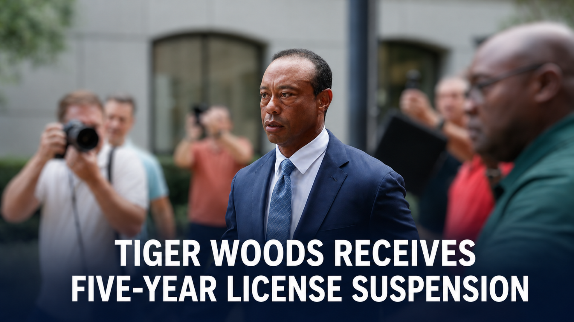 Tiger Woods receives a five-year driver’s license suspension after entering a no-contest plea in a Florida driving case